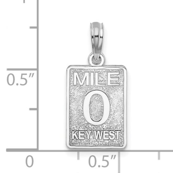 925 Silver Small Small Travel Charm Pendant, Key West Mile Marker 0 landmark - Picture 4 of 7